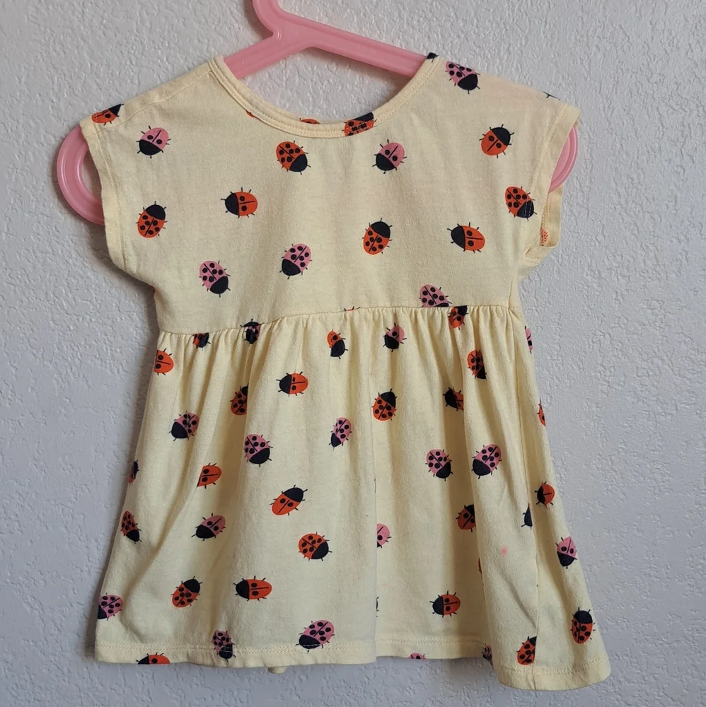 Old Navy Girls Yellow Ladybug Dress Size 12M